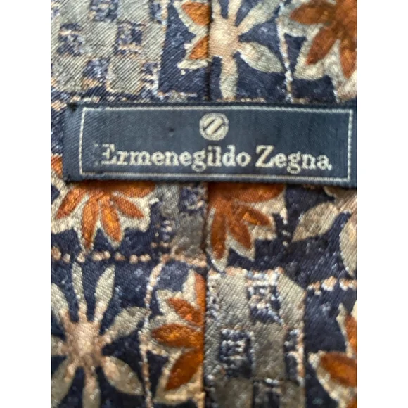 Men's Ermenegildo Zegna Tie, Blue, Orange, 40